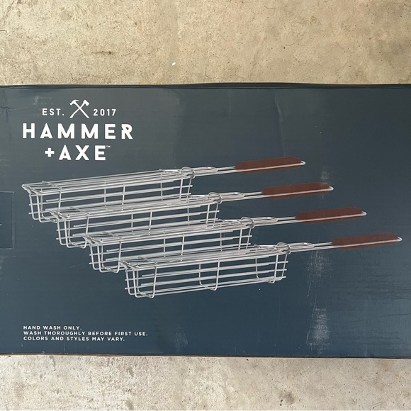 Hammer+Axe 4-Piece Kebab Basket, Non-Stick For Outdoor Grilling NWT - Picture 8 of 11